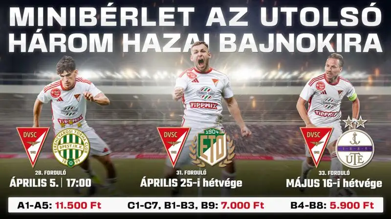 A telt házat ígérő idényzáró tripla vendégei: FTC, Győr, Újpest