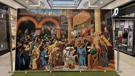 Különleges LEGO‑mozaik készült Munkácsy Ecce Homo festményéből Debrecenben