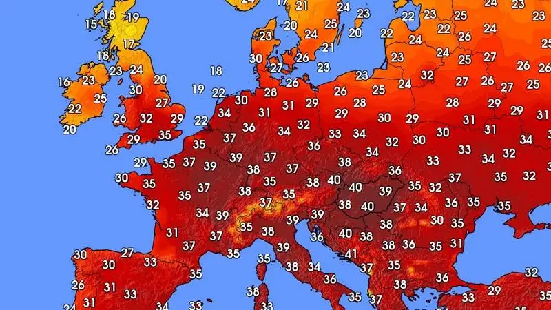 Magyarország Európa egyik legmelegebb országa volt hétfőn: 36–40 fokos csúcsértékek